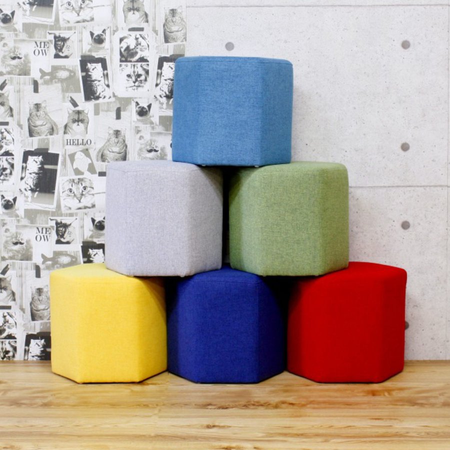 スツール 高さ32cm 六角 ファブリック （ チェア イス 椅子 チェアー