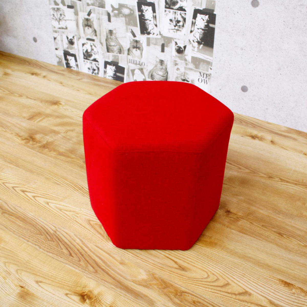 スツール 高さ32cm 六角 ファブリック （ チェア イス 椅子 チェアー