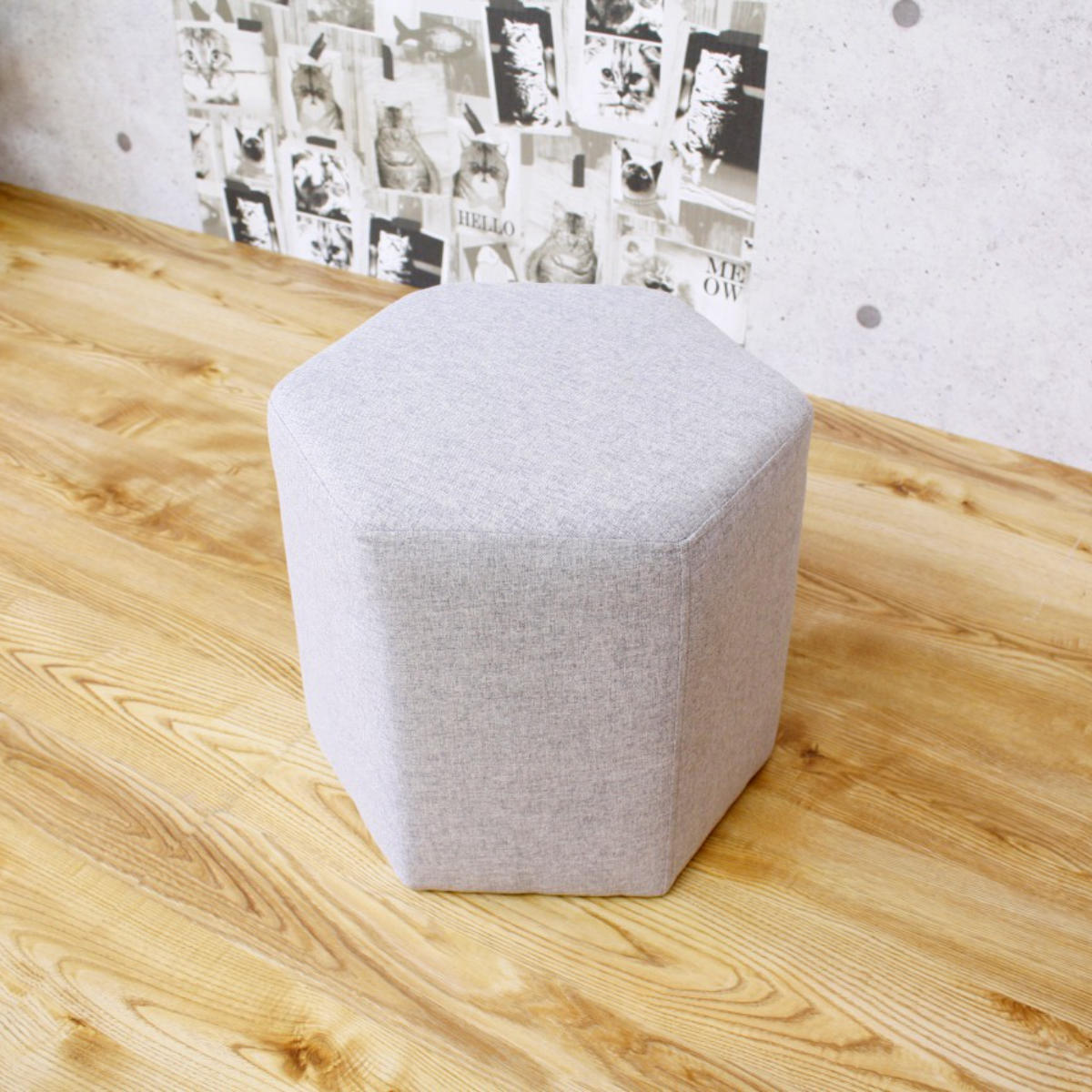 スツール 高さ32cm 六角 ファブリック （ チェア イス 椅子 チェアー