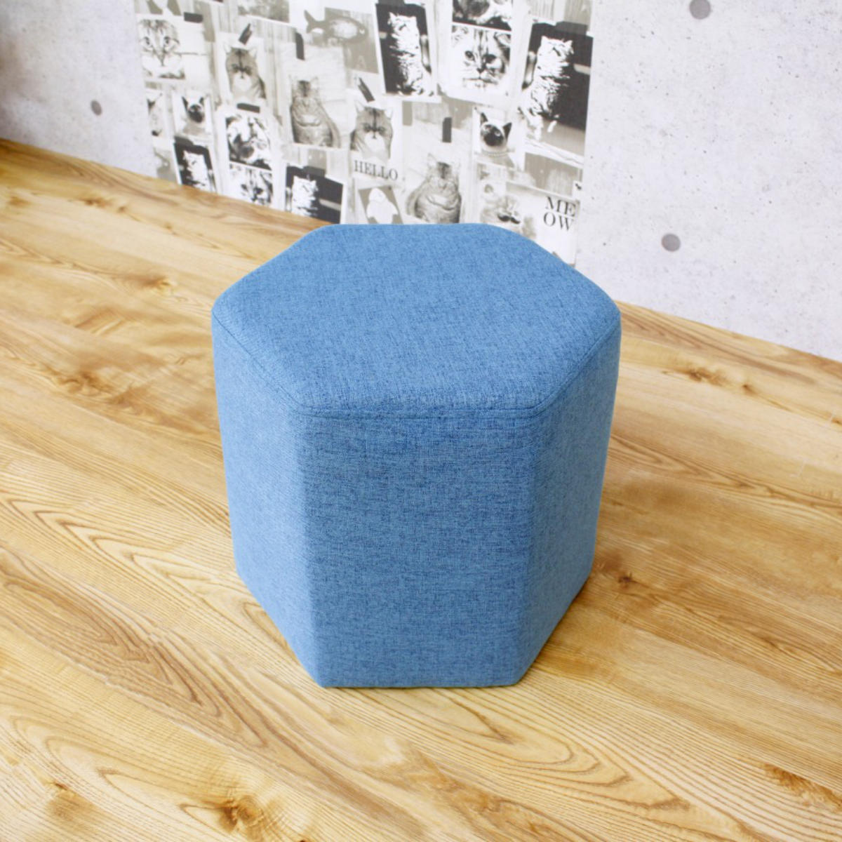 スツール 高さ32cm 六角 ファブリック （ チェア イス 椅子 チェアー