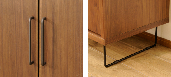 キャビネット 上段オープンラック ウォールナット材 日本製 幅90cm