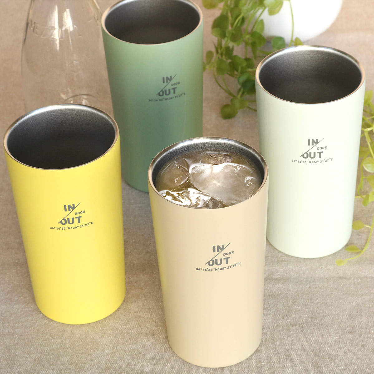 タンブラー 450ml 真空断熱 IN／OUTDOOR ステンレス （ ステンレス 