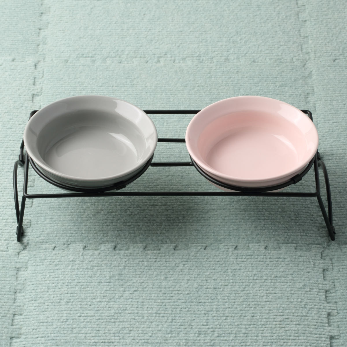 犬 犬用 食器 ボウル ダブルセット グレー/ピンク AppeTIT DOG ROUND S