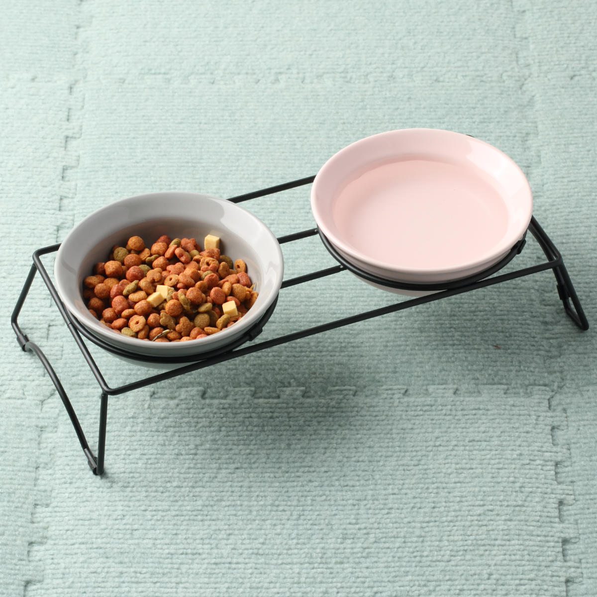 犬 犬用 食器 ボウル ダブルセット グレー/ピンク AppeTIT DOG ROUND S