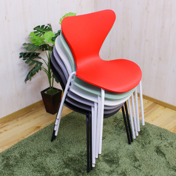 スタッキングチェア 4脚セット 座面高45cm ポリプロピレン スチール脚