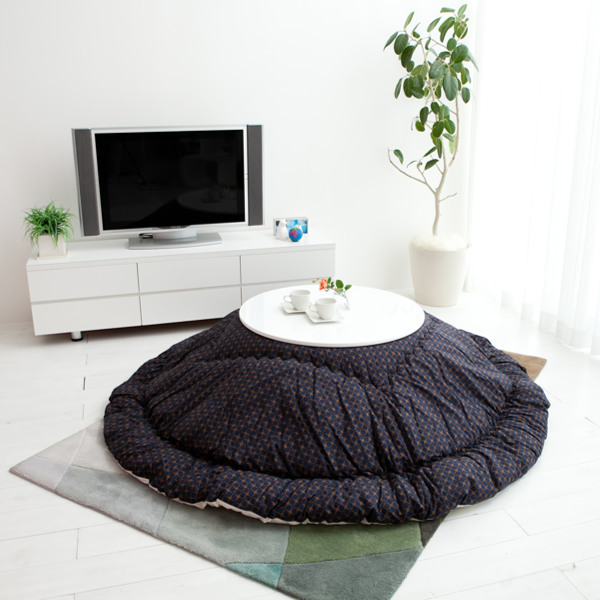 【美品】厚掛けコタツ布団 日本製 円形 210cm こたつ布団 円形 厚掛け 直径210cm 丸 日本製 綿100％ 消臭 （ コタツ
