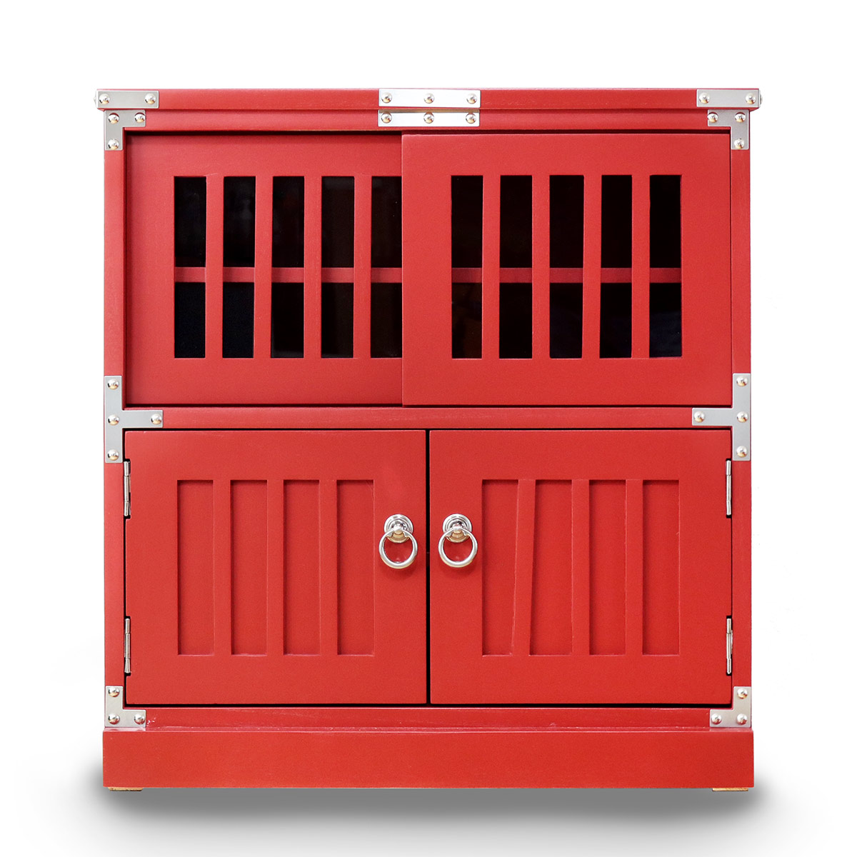 水屋 桐製 民芸調 和風キャビネット 朱雀 幅58cm （ サイドボード 収納