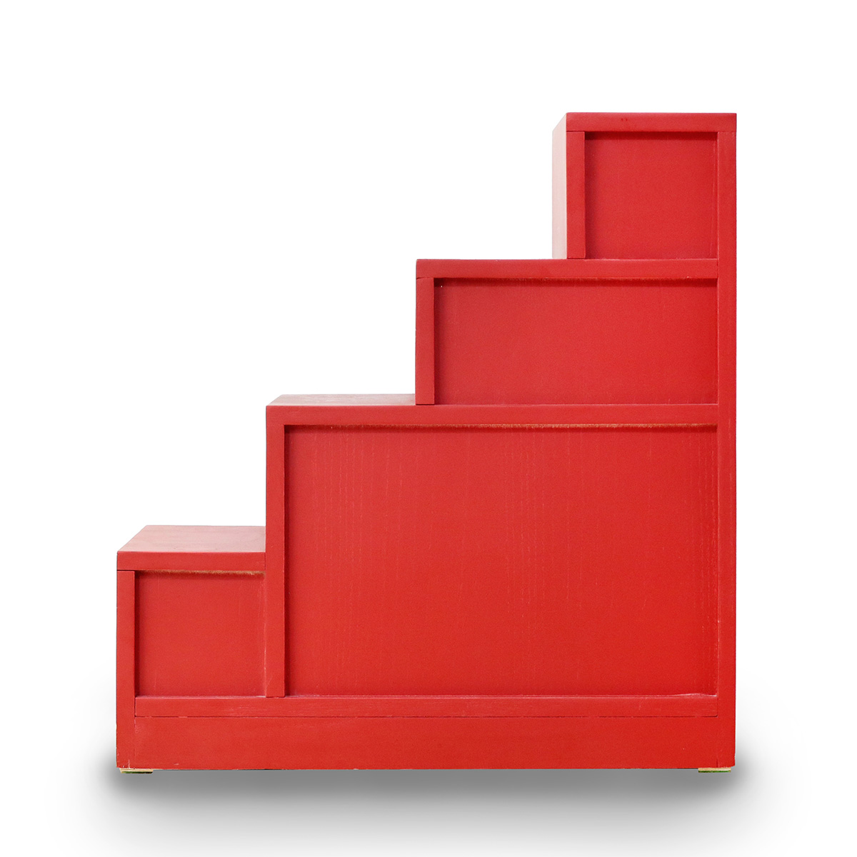 階段箪笥 桐製 民芸調 和風チェスト 右下がり 朱雀 幅57cm （ 箪笥