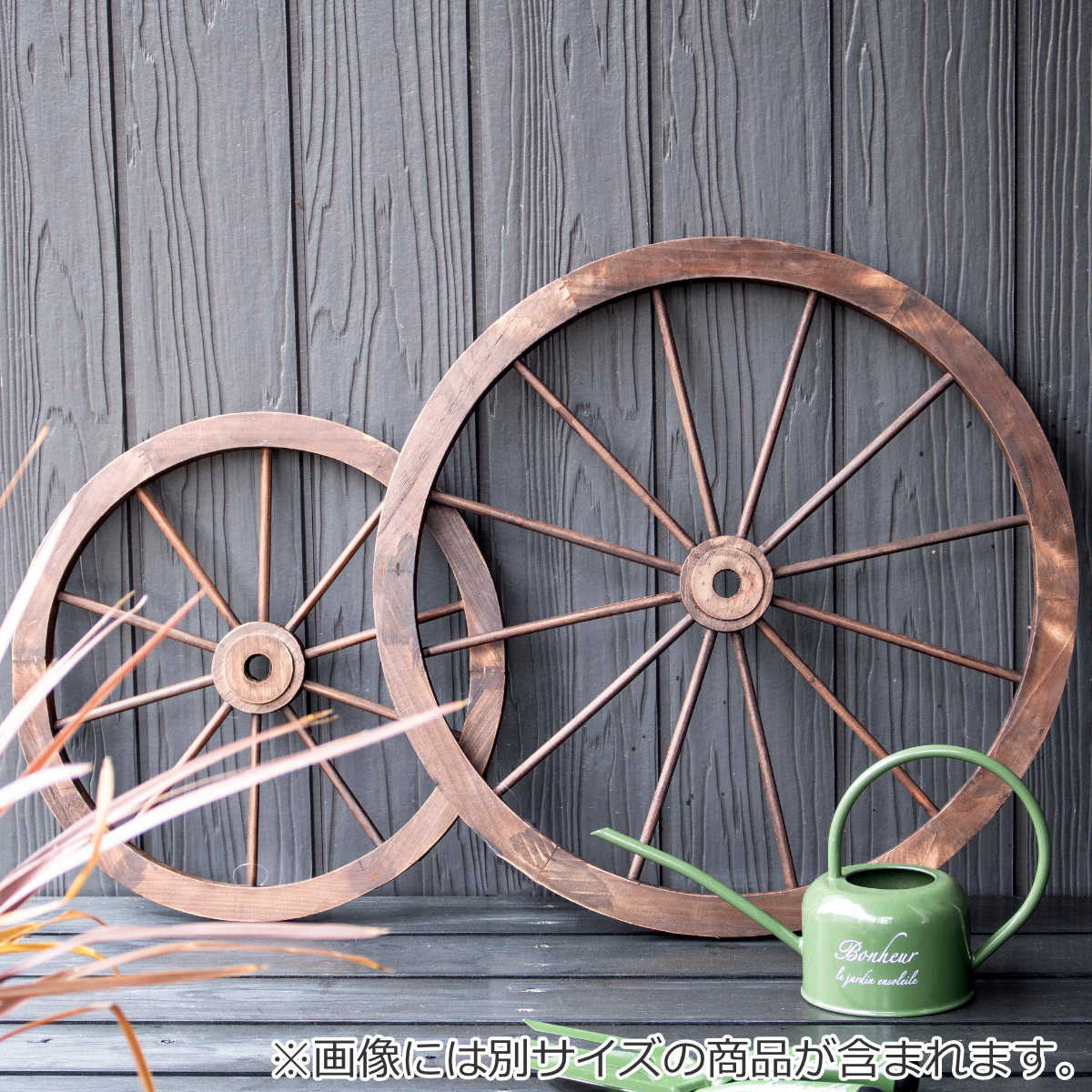 オーナメント ウッド・ホイール S （ ガーデニング雑貨 車輪 木製