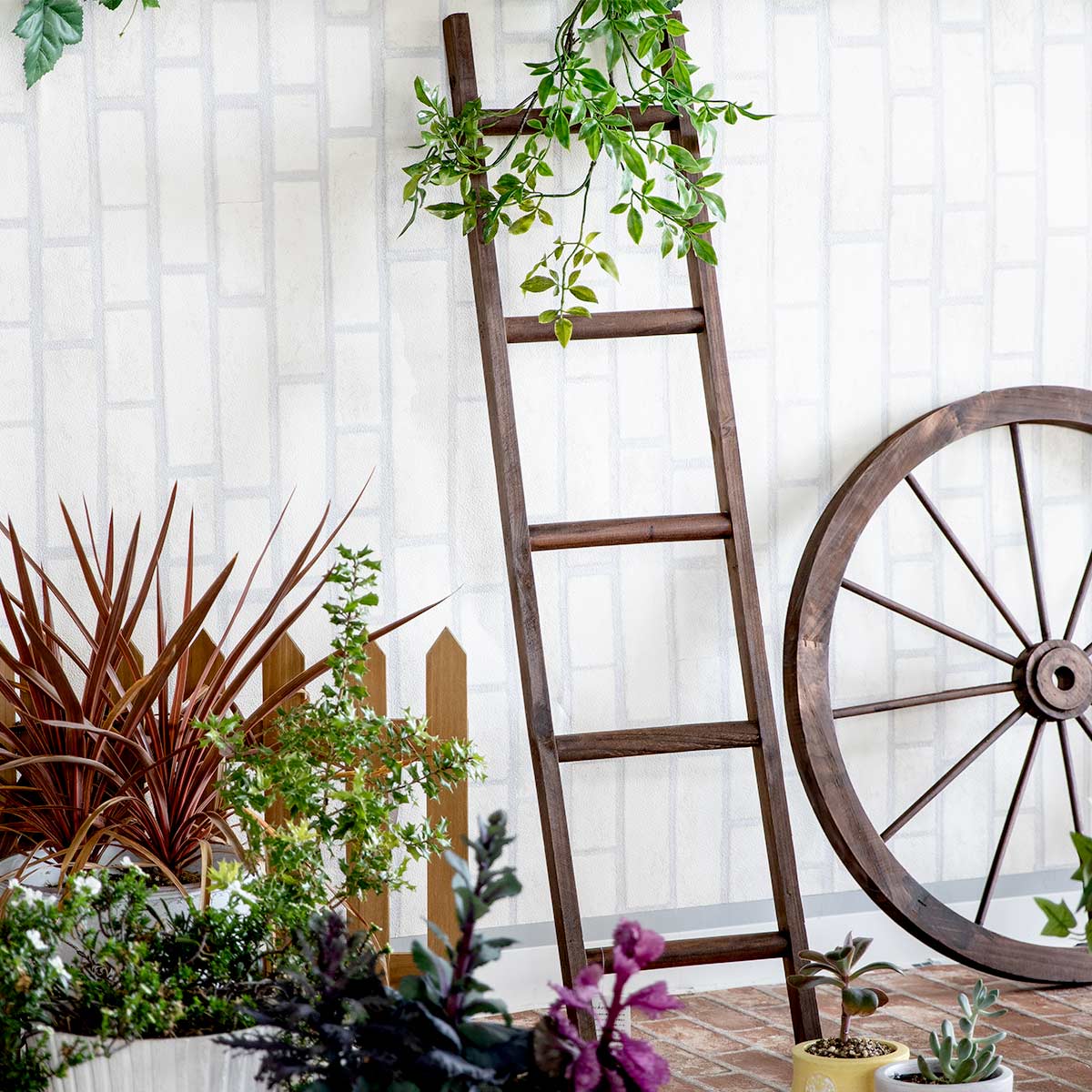木製　ウッドラダー　ガーデニング 北欧 ハシゴ ディスプレイ カントリー雑貨 木製 ウッドラダー ガーデニング 北欧 ハシゴ ディスプレイ カントリー