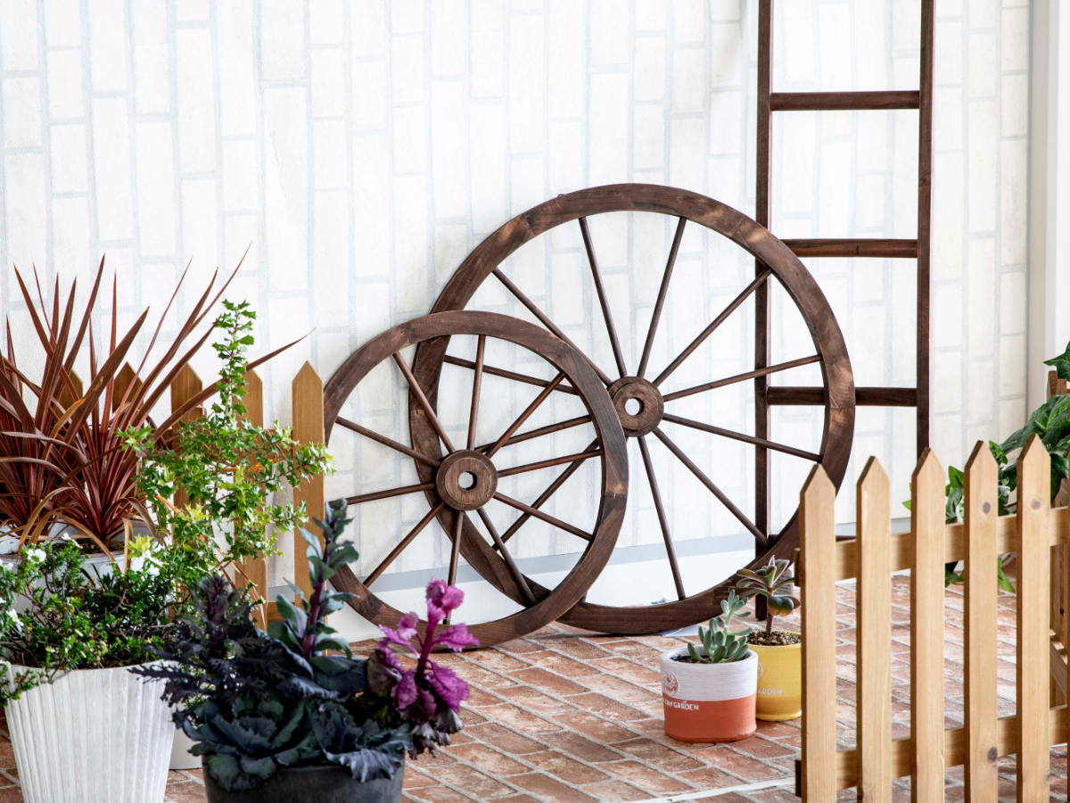 オーナメント ウッド・ラダー （ ガーデニング雑貨 はしご 木製 ウッド