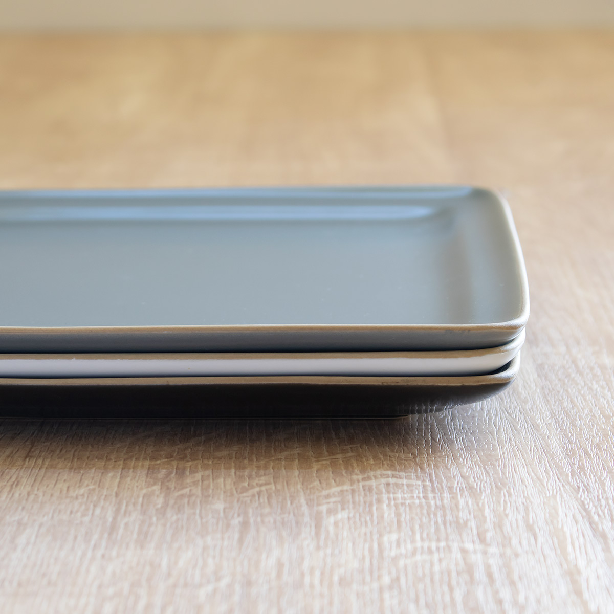 プレート 14cm スクエアプレート エッジライン 陶器 （ 食洗機対応