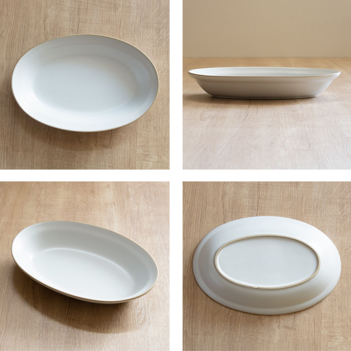 カレー皿 27cm オーバル エッジライン 陶器 （ 食洗機対応 電子レンジ