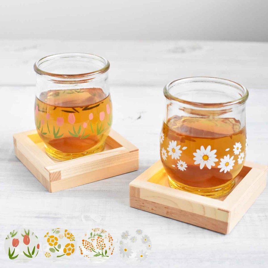 グラス 200ml レトログラス 枡 セット コースター ガラス 木製 日本製