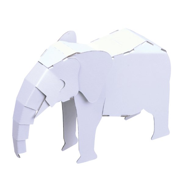工作キット ダンボール製 hacomo kids ゾウ （ ダンボール 段ボール おもちゃ ペーパークラフト 工作 子ども キッズ 組み立て 手作り キット ）