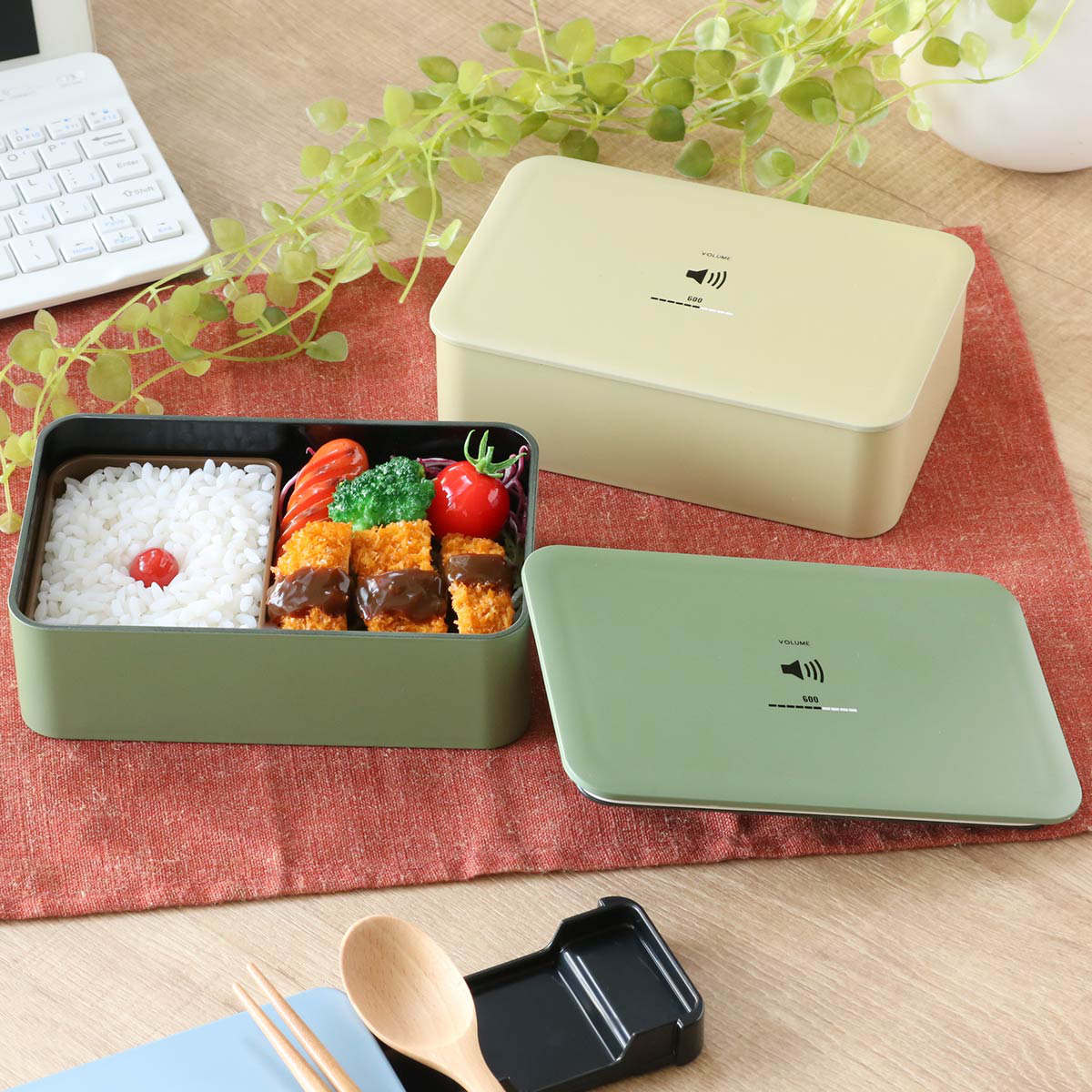 HAKOYA 弁当箱 1段 600ml クリア―塗装 VOLUME S （ レンジ対応 食洗機