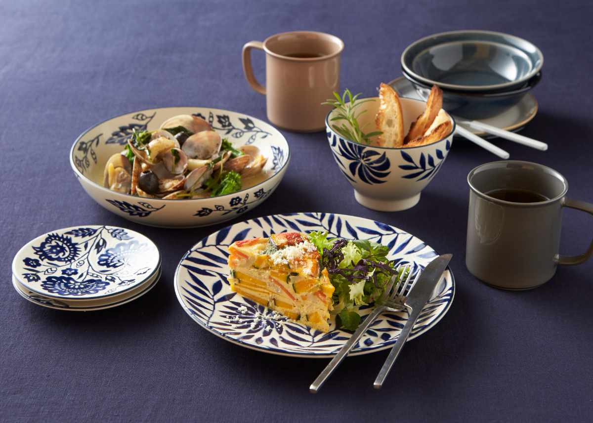 パスタプレート 20cm AIKA 硬質陶器 同柄4枚セット （ 食洗機対応 電子