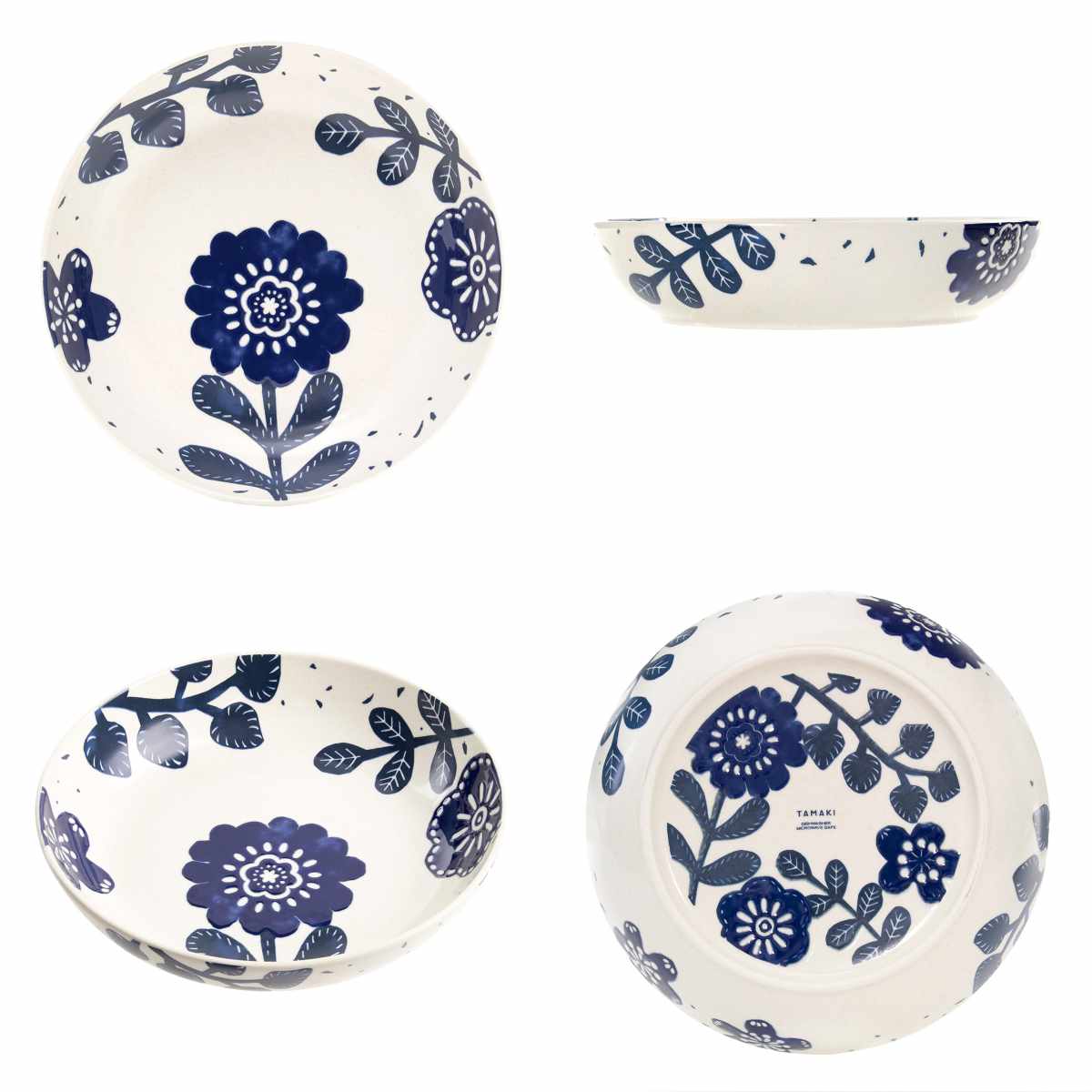 パスタプレート 20cm AIKA 硬質陶器 同柄4枚セット （ 食洗機対応 電子