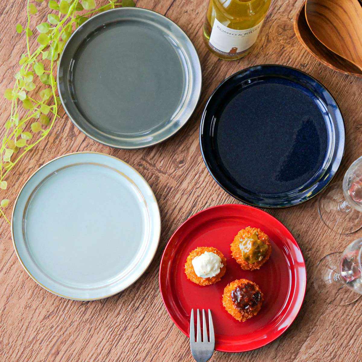 プレート 16cm HINATA 陶器 同色4枚セット （ 食洗機対応 電子レンジ