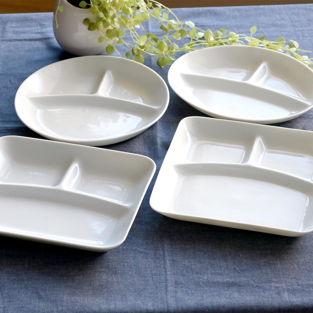 ランチプレート 24cm 軽量 レクタングル 磁器 （ 食洗機対応 電子