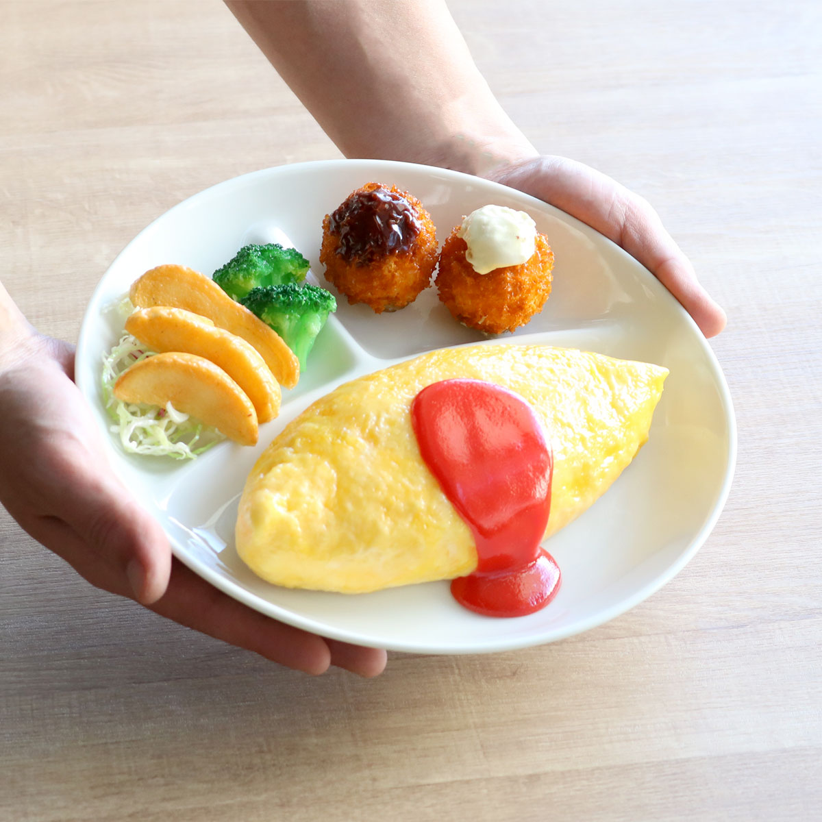 ランチプレート 23cm 軽量 ラウンド 磁器 （ 食洗機対応 電子レンジ