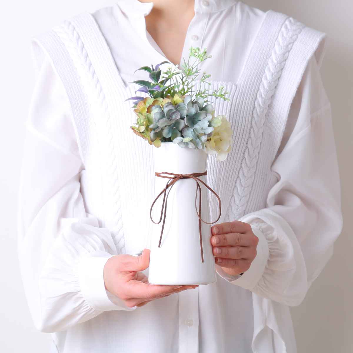 フェイクグリーン ブーケ ロングポット （ 人工観葉植物 インテリア