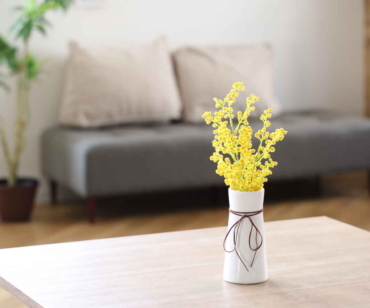 フェイクグリーン ミモザ ロングポット ( 人工観葉植物 インテリア フェイクグリーン ミモザ ロングポット ( 人工観葉植物 インテリア