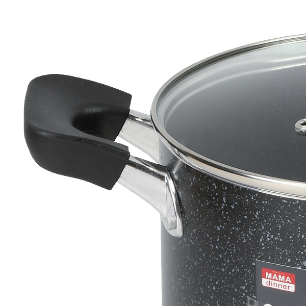 パール金属 両手鍋 22cm IH対応 ママディナー ガラス蓋付き （ ih ガス