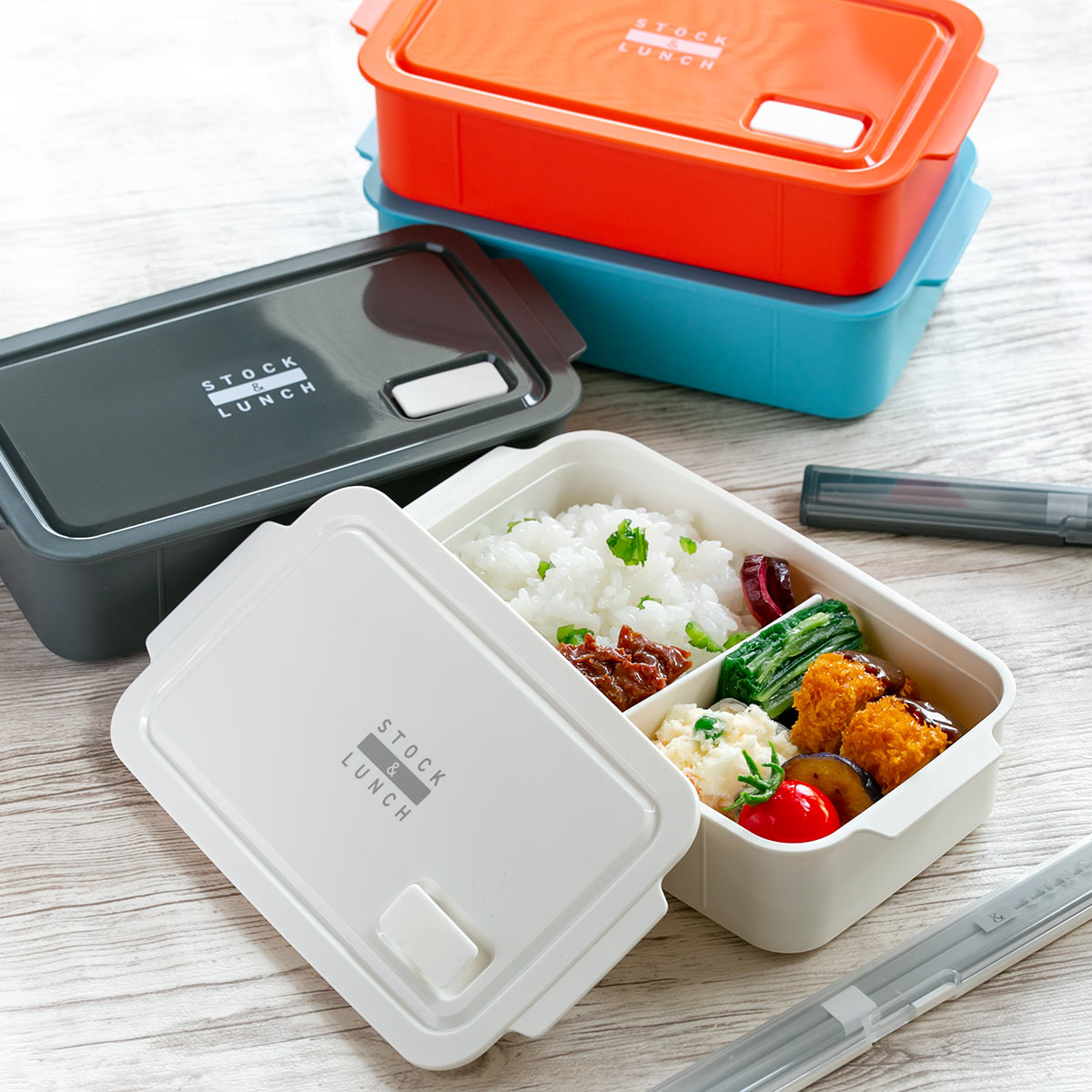 【新品】希少 レア当時物 フロッグスタイル ランチ4点セット 日本製 OSK OSK（オーエスケー） お弁当箱 1段 650ml 抗菌 STOCK＆LUNCH BOX