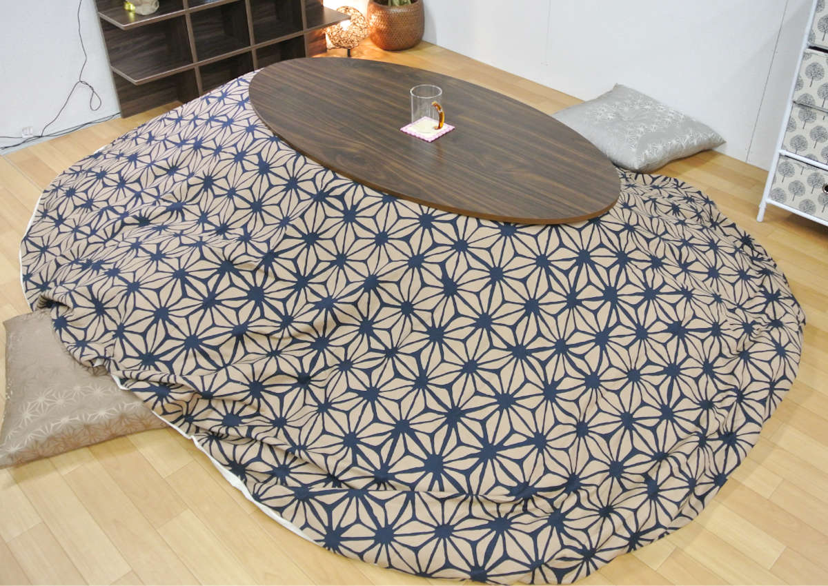 こたつ布団カバー 210×250cm 楕円形 綿100％ 日本製 （ こたつ布団