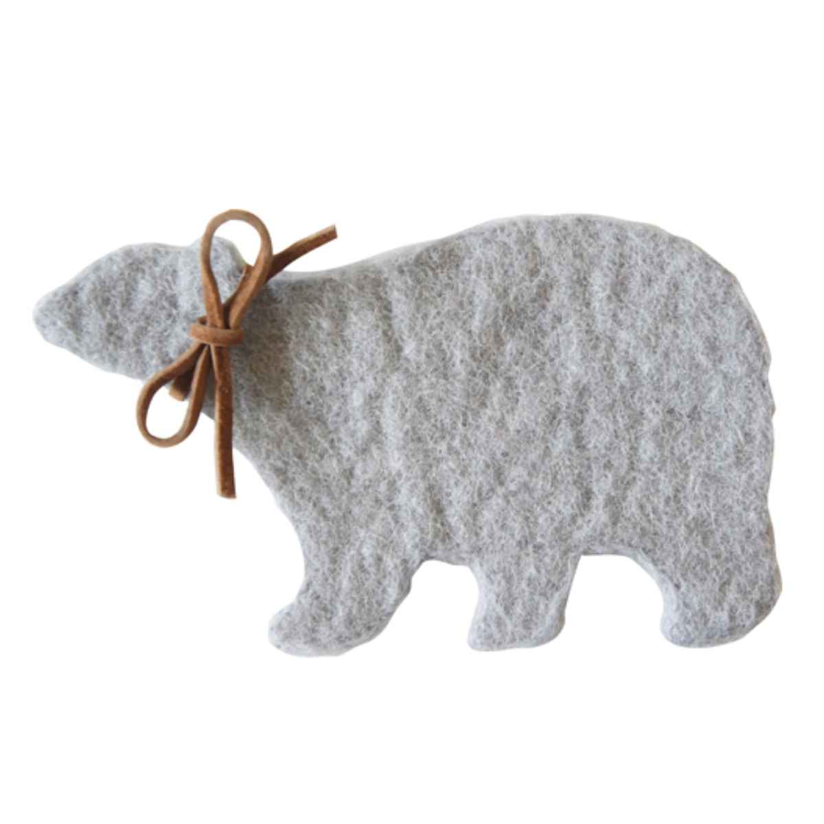 コースター 15cm シルエットベアー 羊毛フェルト （ フェルト