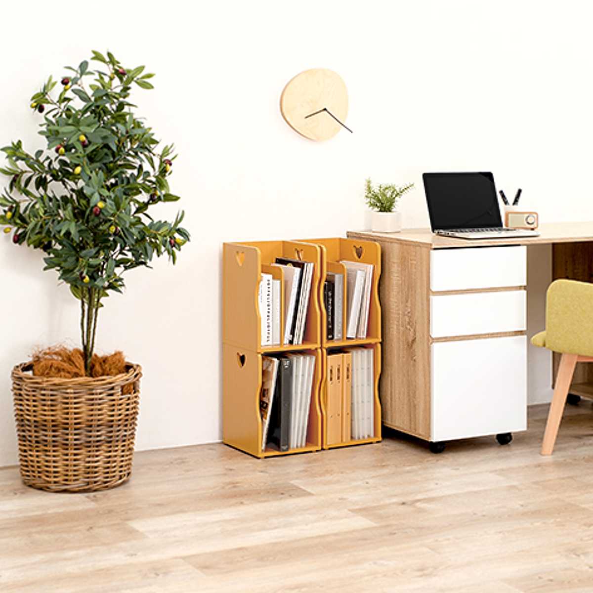 ミニブックスタンド 4個組 積み重ね 仕切り1枚タイプ 幅24.5cm （ 卓上