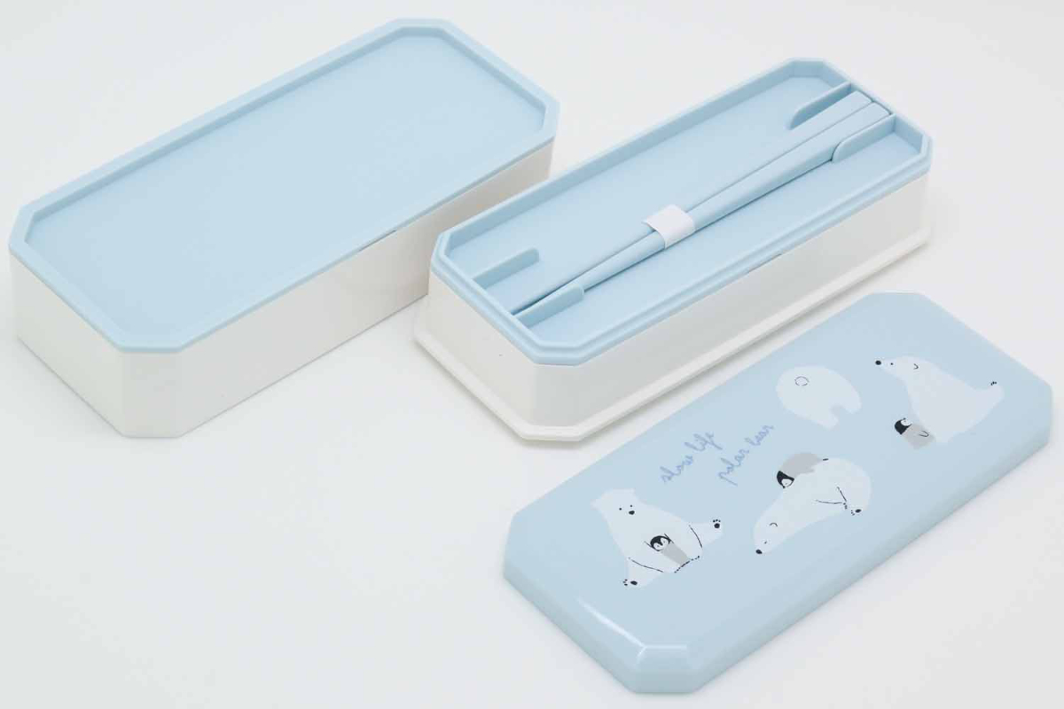 OSK（オーエスケー） お弁当箱 2段 600ml 抗菌 松花堂弁当箱 polar