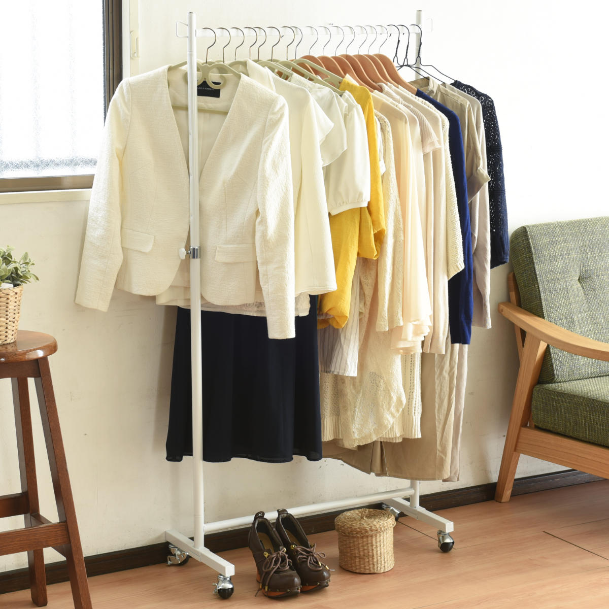 在庫処分特価） パイプハンガー 収納アップ 頑丈ナナメ掛けハンガー