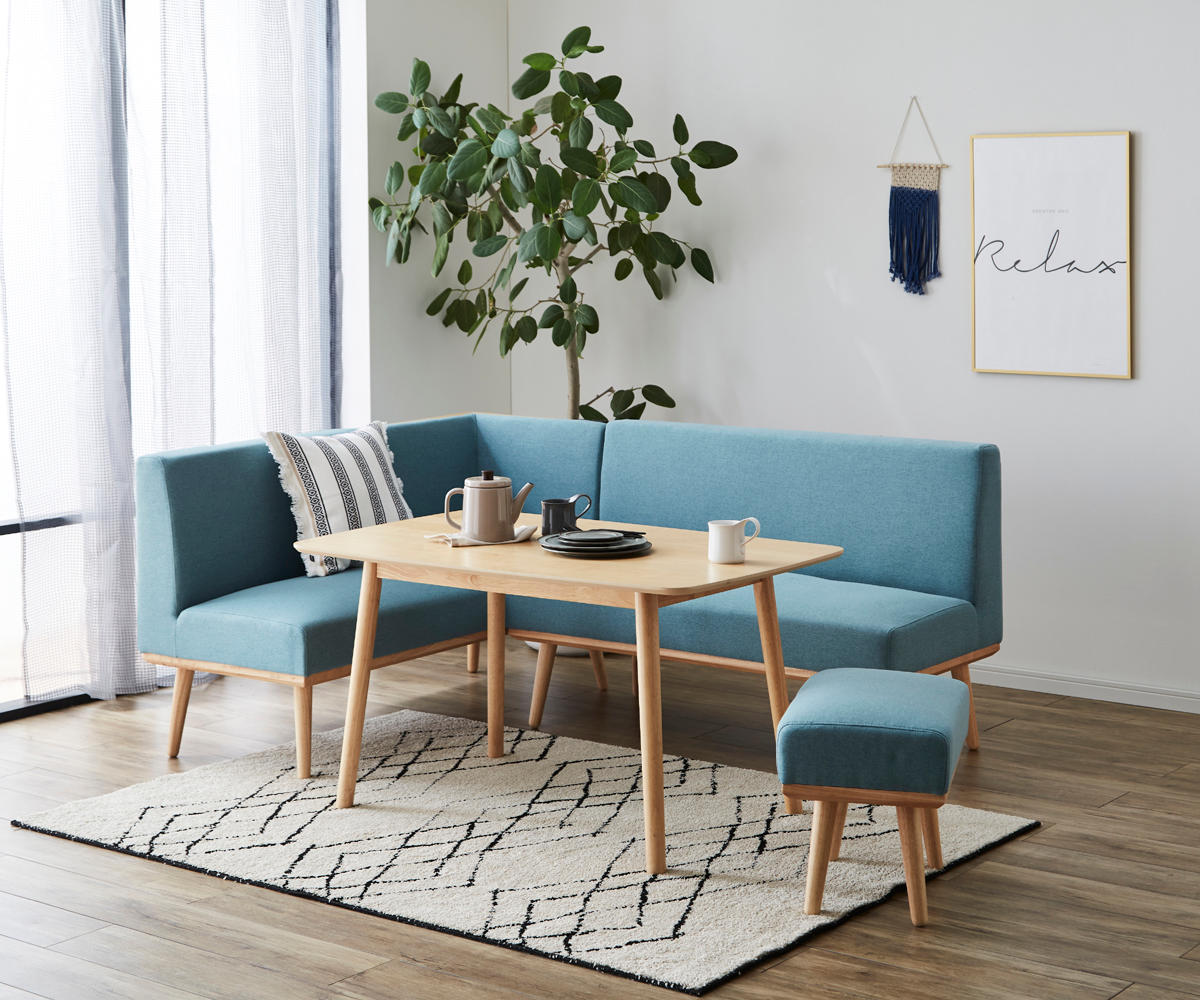 ソファ テーブル 3点セット 右カウチ L字 木製 ファブリック