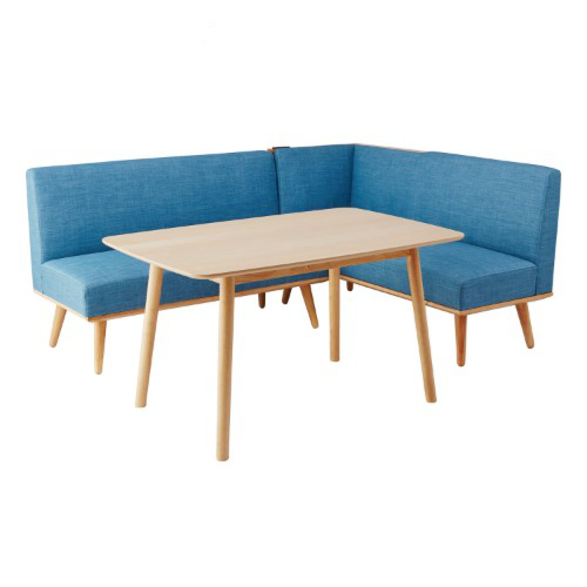 ソファ テーブル 3点セット 右カウチ L字 木製 ファブリック