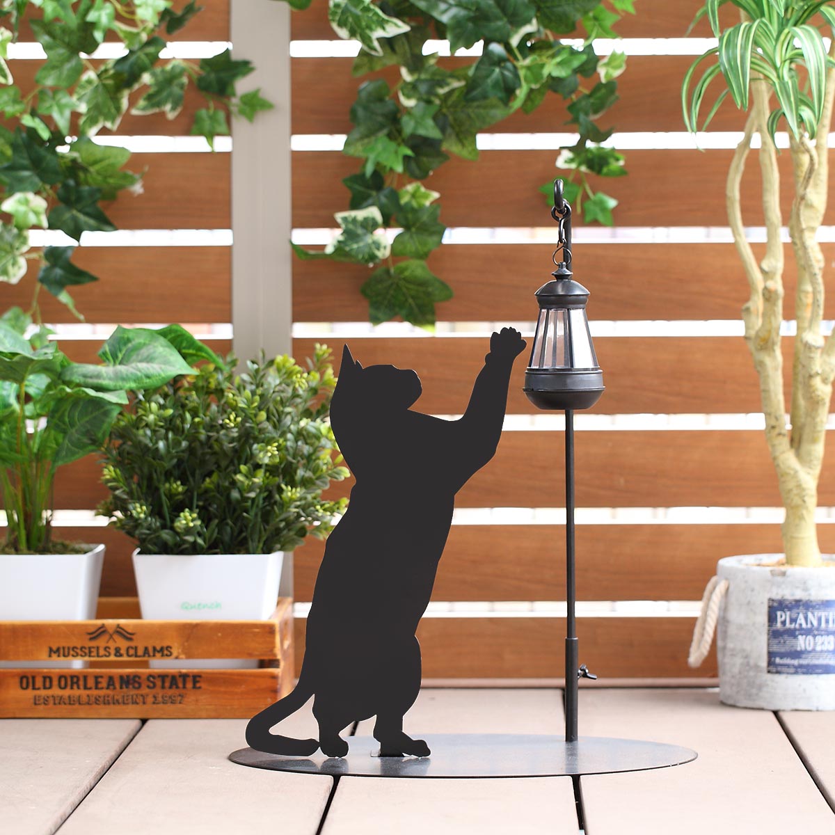 ソーラーライト シルエットソーラー キャット （ LED 猫 ねこ