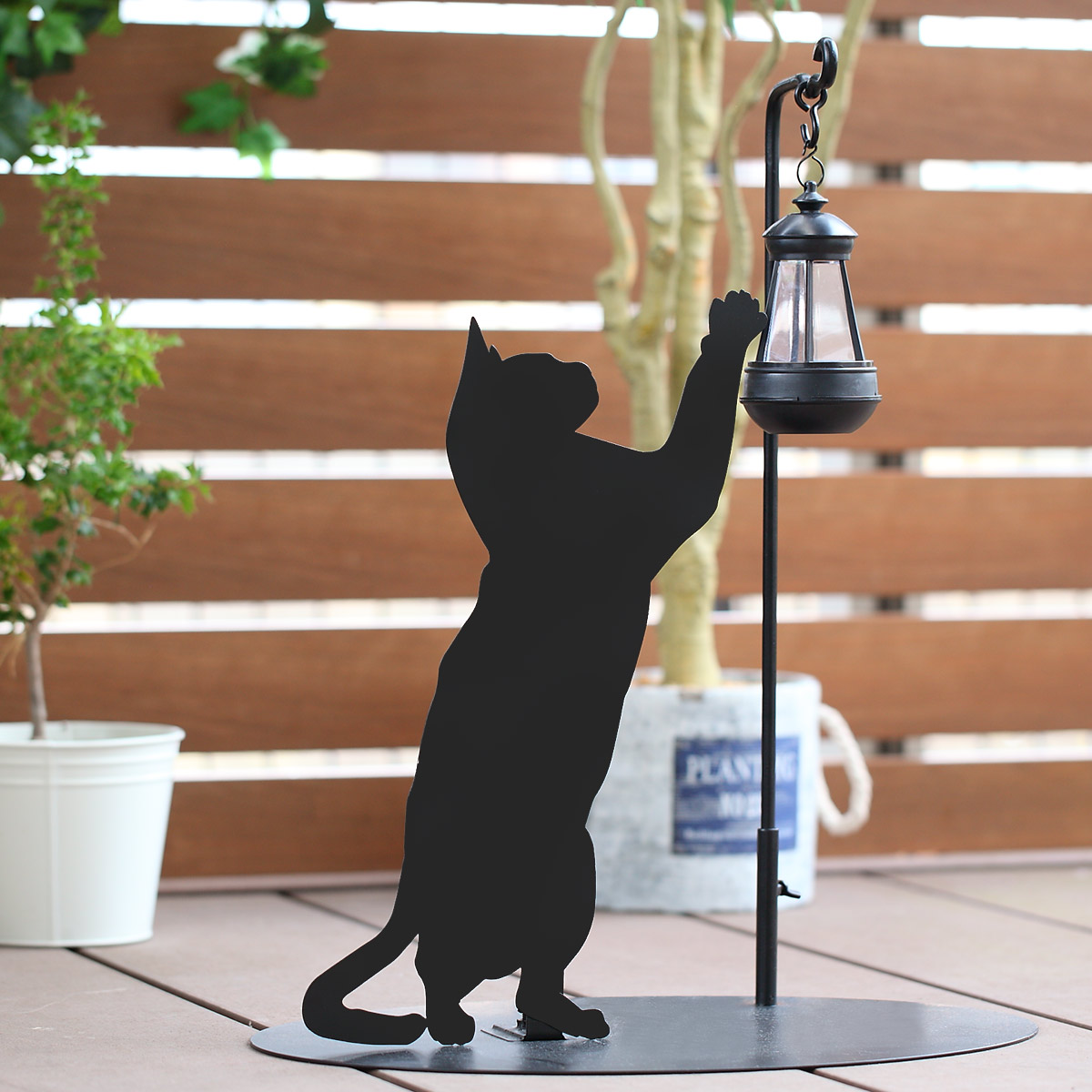 ソーラーライト シルエットソーラー キャット （ LED 猫 ねこ