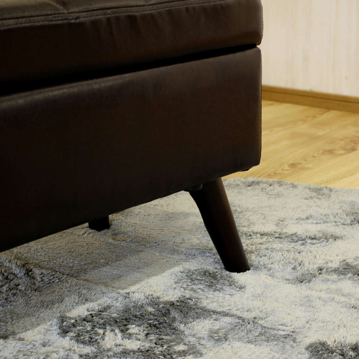 スツール 収納付き 幅40cm 高さ45cm レザー調 （ オットマン 脚