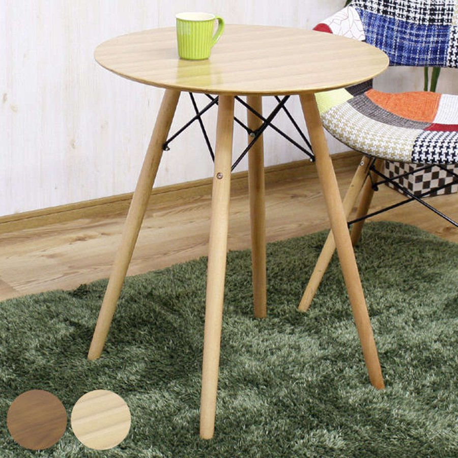 【たのメル便】天然木　カフェテーブル　丸　直径63cm 高さ72cm 2人がけ カフェテーブル 高さ72cm 天然木 突板 （ コーヒーテーブル テーブル