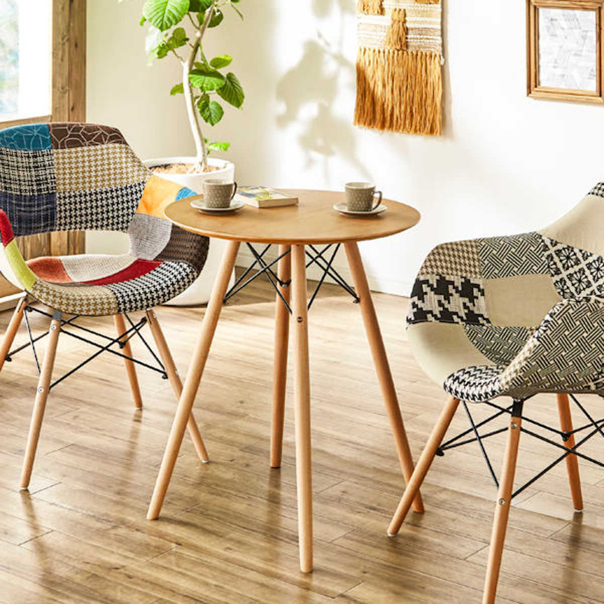 カフェテーブル 高さ72cm 天然木 突板 （ コーヒーテーブル テーブル