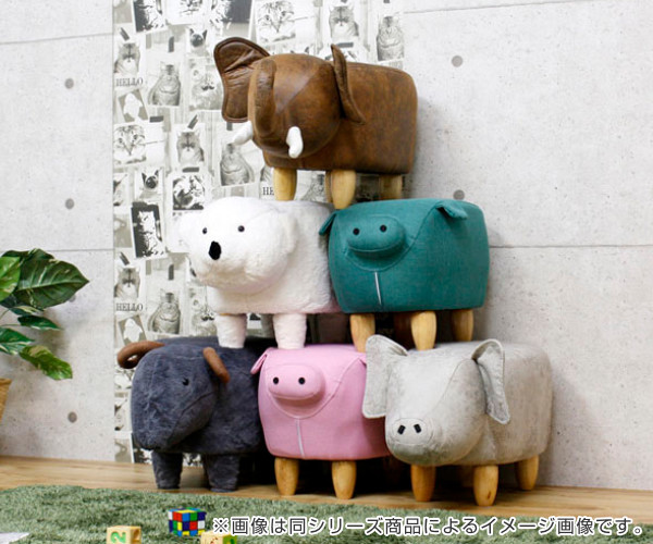 アニマルスツール パンダ オットマン ファブリック （ スツール ぱんだ