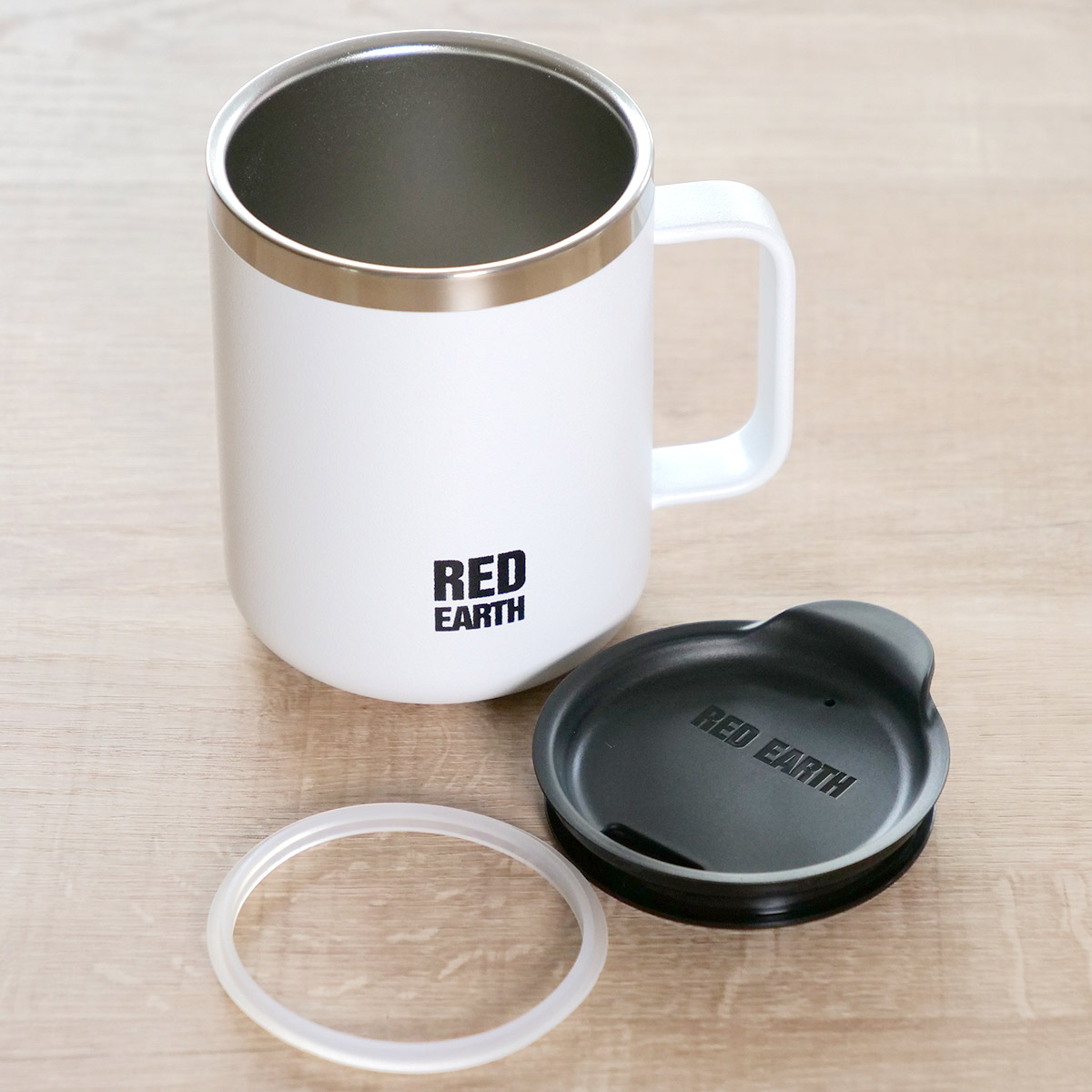 マグカップ フタ付き 370ml RED EARTH ステンレス （ ステンレス