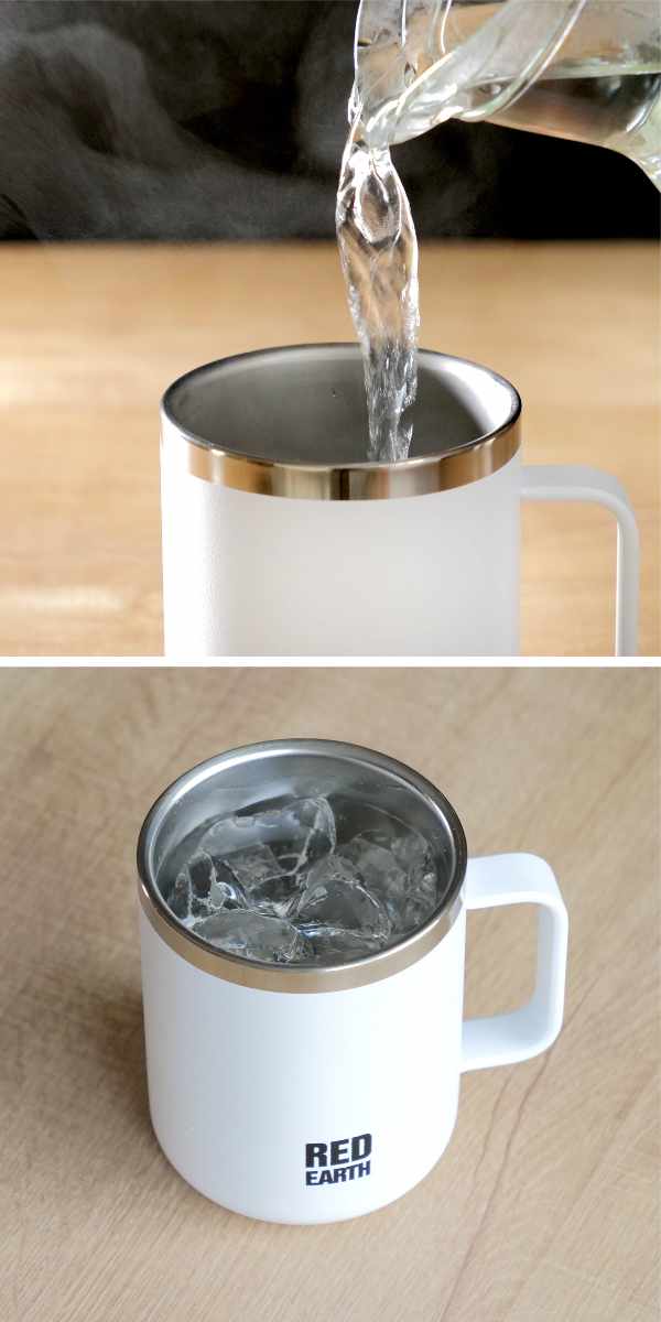 マグカップ フタ付き 370ml RED EARTH ステンレス （ ステンレス