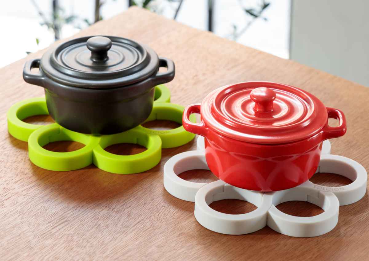 イケックス工業 鍋敷き シリコン製 2WAY Tangle Pot Stand アイビー