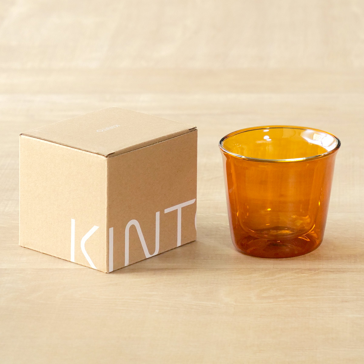 KINTO（キントー） CAST AMBER ダブルウォールグラス 250ml （ グラス 耐熱ガラス 食洗機対応 電子レンジ対応 ロック ...