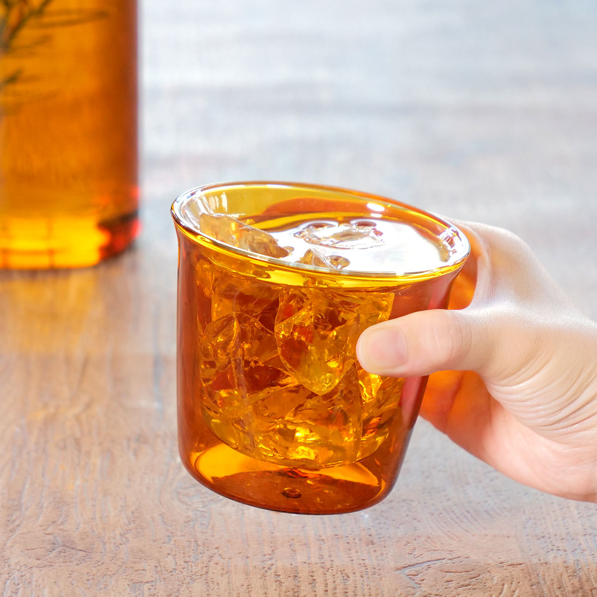 KINTO（キントー） CAST AMBER ダブルウォールグラス 250ml （ グラス 耐熱ガラス 食洗機対応 電子レンジ対応 ロック ...