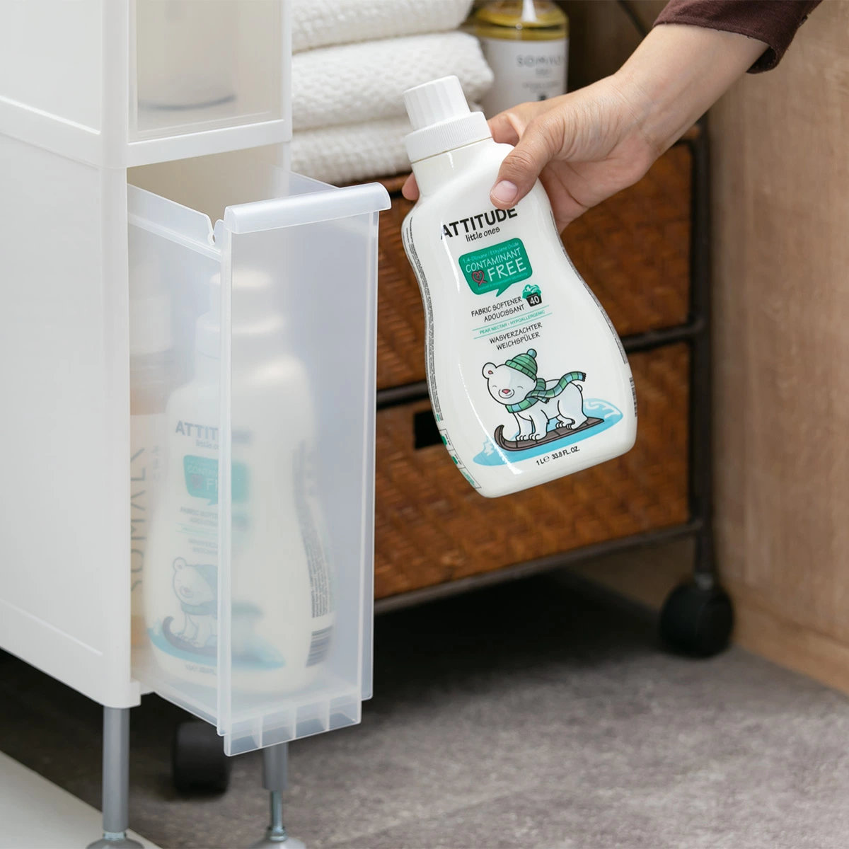 吉川国工業所 隙間収納 洗面所 段差をまたげる隙間ストッカー 2段 幅