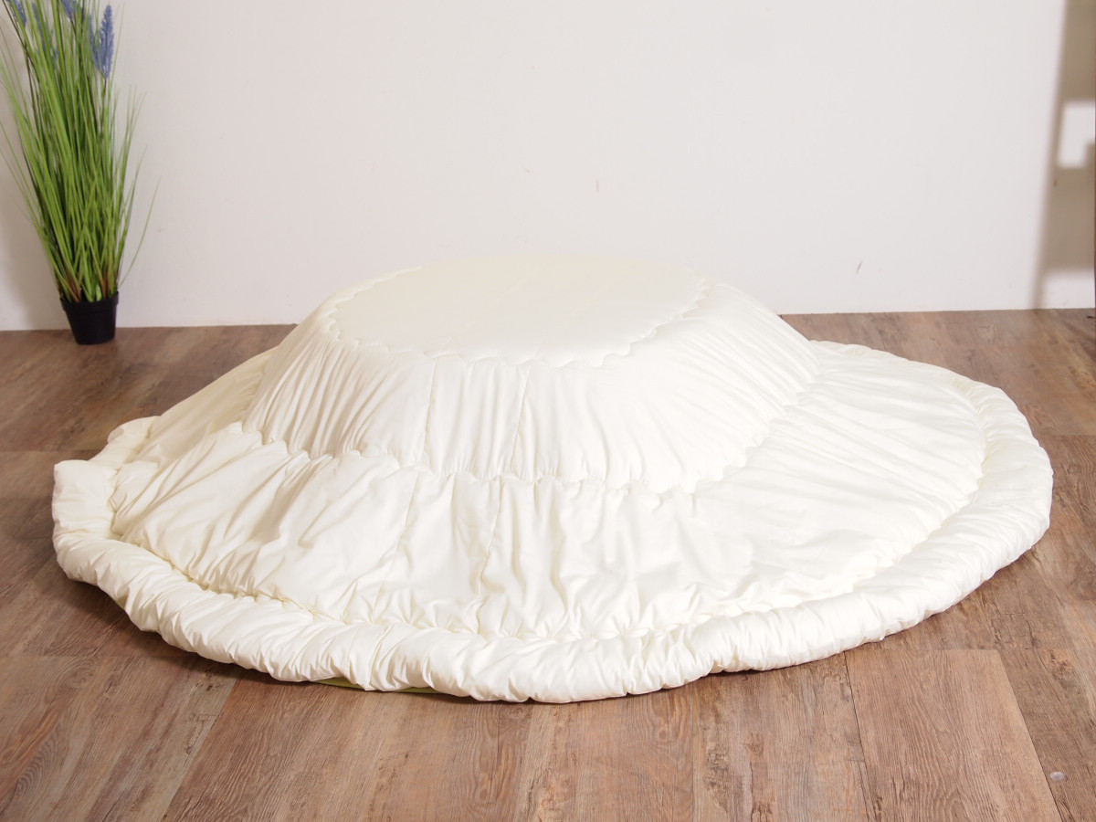こたつ布団 直径240cm カバーなし 円形 日本製 （ ヌード布団 白