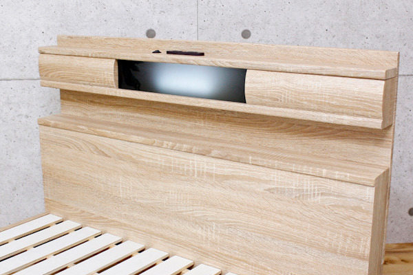 ベッド シングル すのこ コンセント ライト付き （ シングルベッド